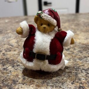 Cherished Teddies Red and White Santa Bear